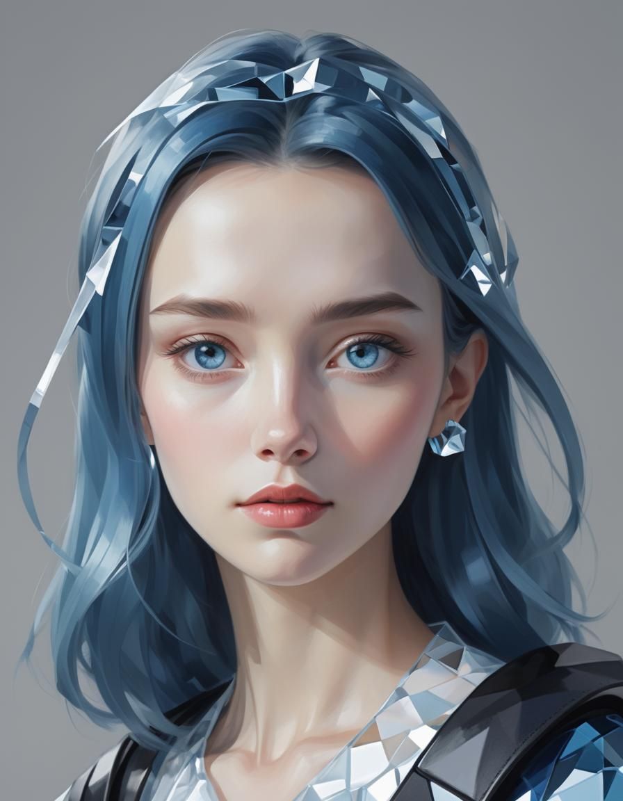 Cubist Haven in Crystal Blue Transparency