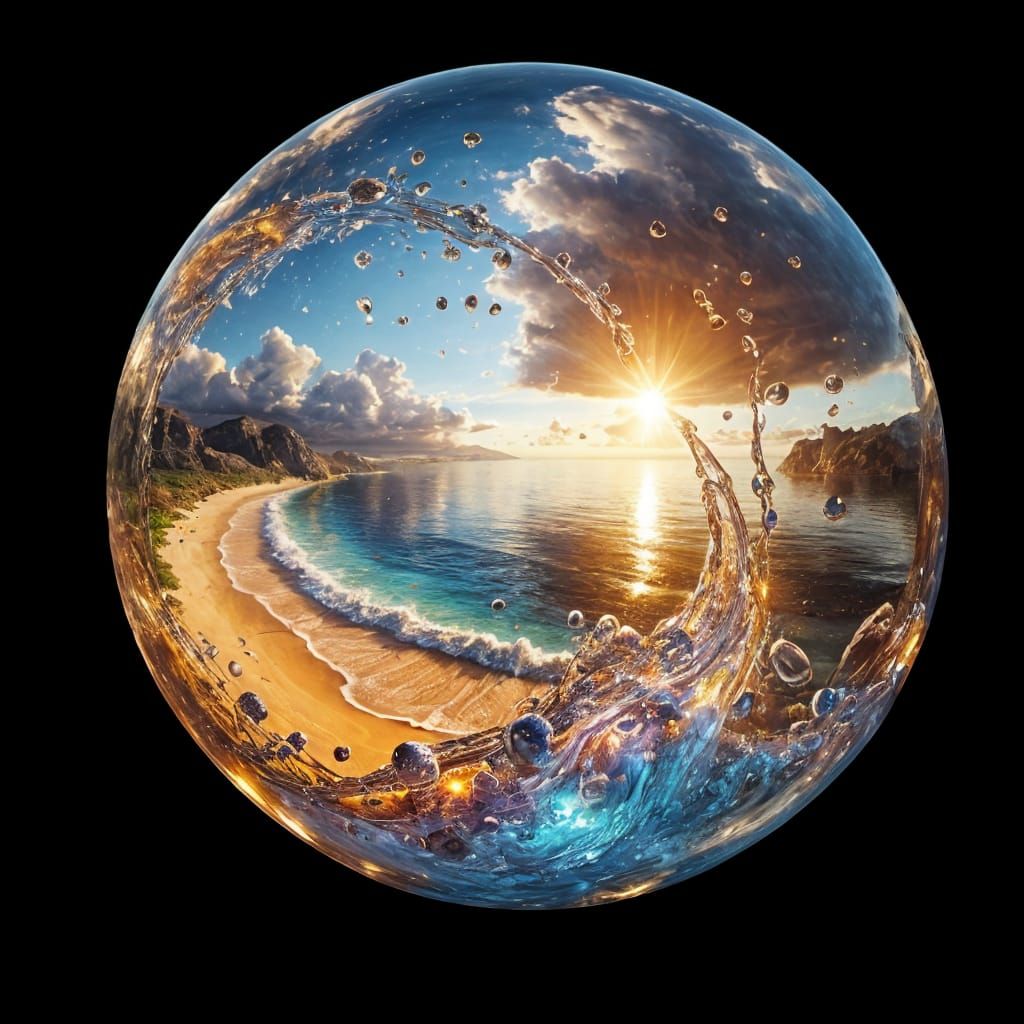 Dreams Realized in a Shimmering Water Droplet