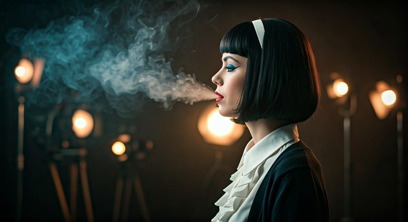 Dramatic Film Studio Portrait with 16mm Film Grain