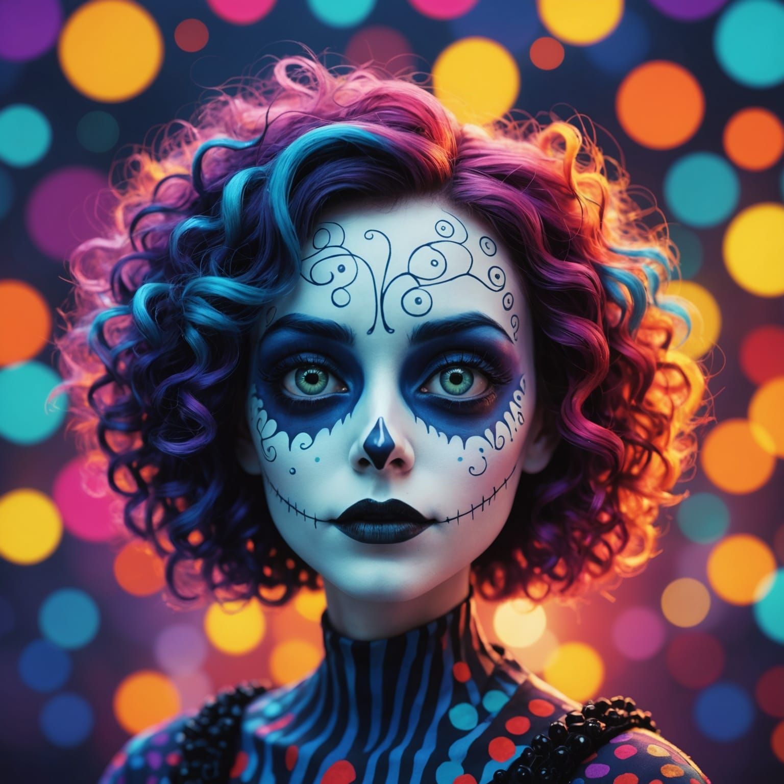 IH, vibrant colours, smooth, soft, Tim Burton bokeh digital ...