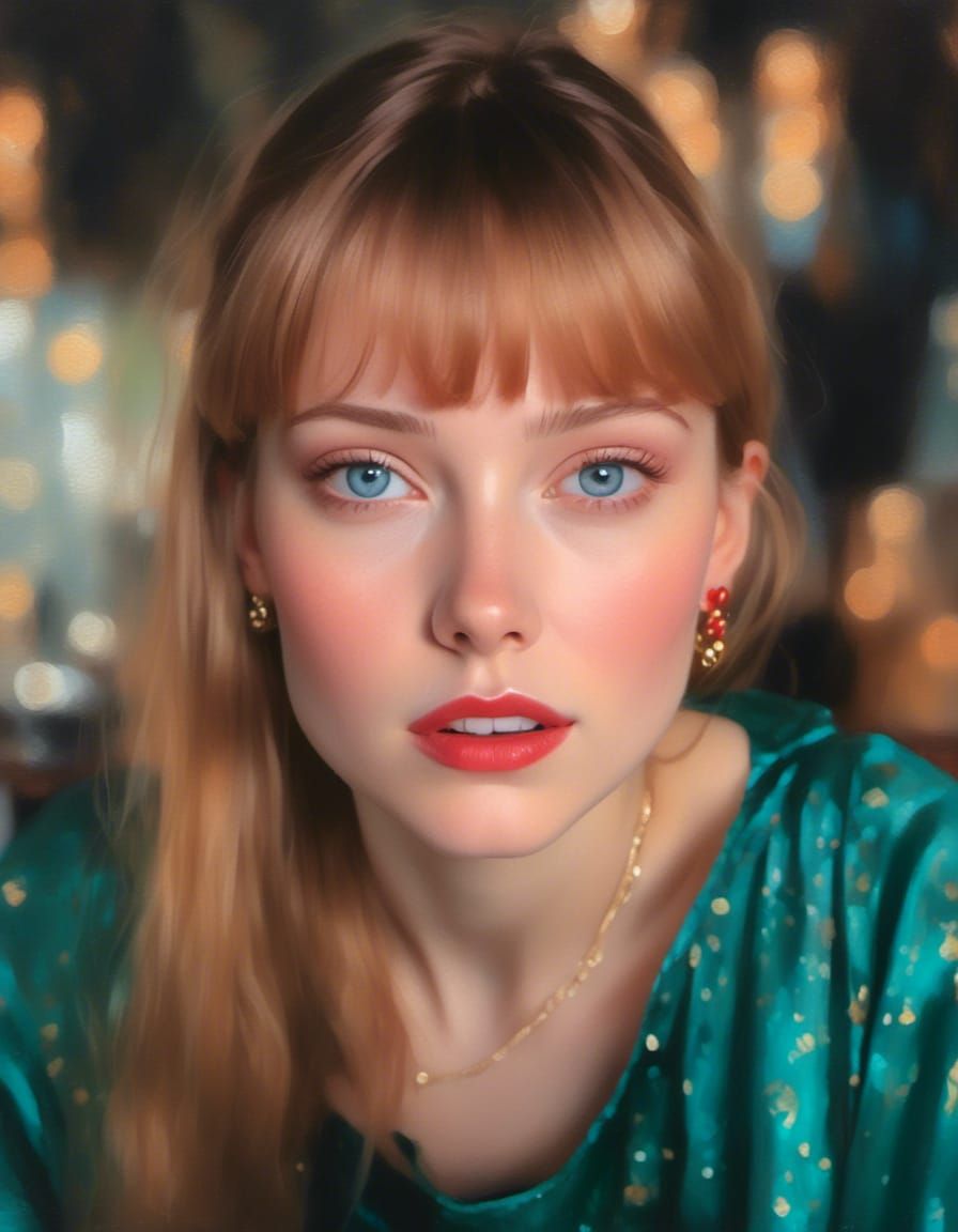 Gothic Woman with Green Eyes in Professional Photo