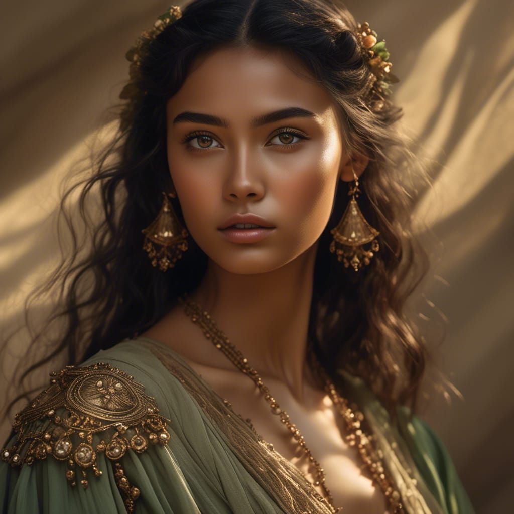 Peasant Woman Fashion Sketch in Fantasy Portrait