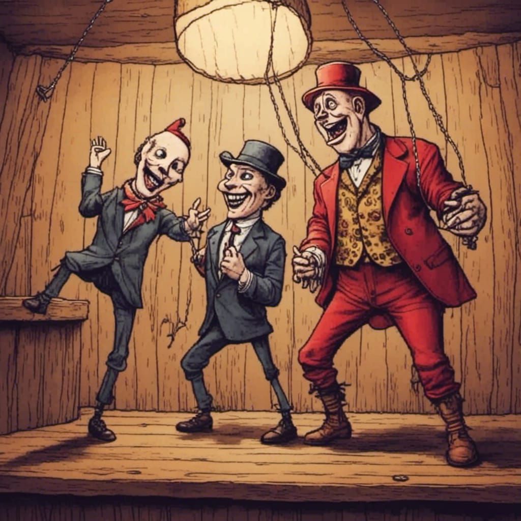 Jack-in-the-Box Marionette Boxing Another Puppet