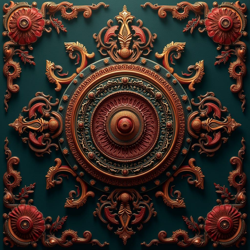 Javanese Cryptographic Pattern in Matte Painting Style