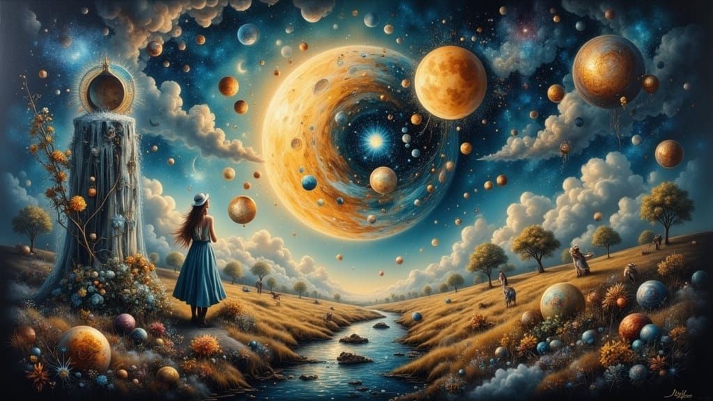 Gloaming: Surreal Twilight Scene in Oil on Canvas