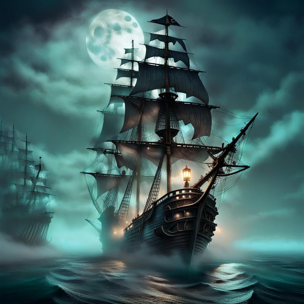 Ghostly Pirate Ship Emerges as Graffiti Art