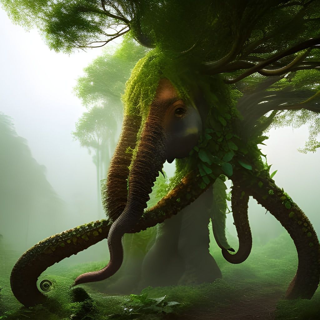 Mutant Tentacle Elephantine Creature in Detailed Photo