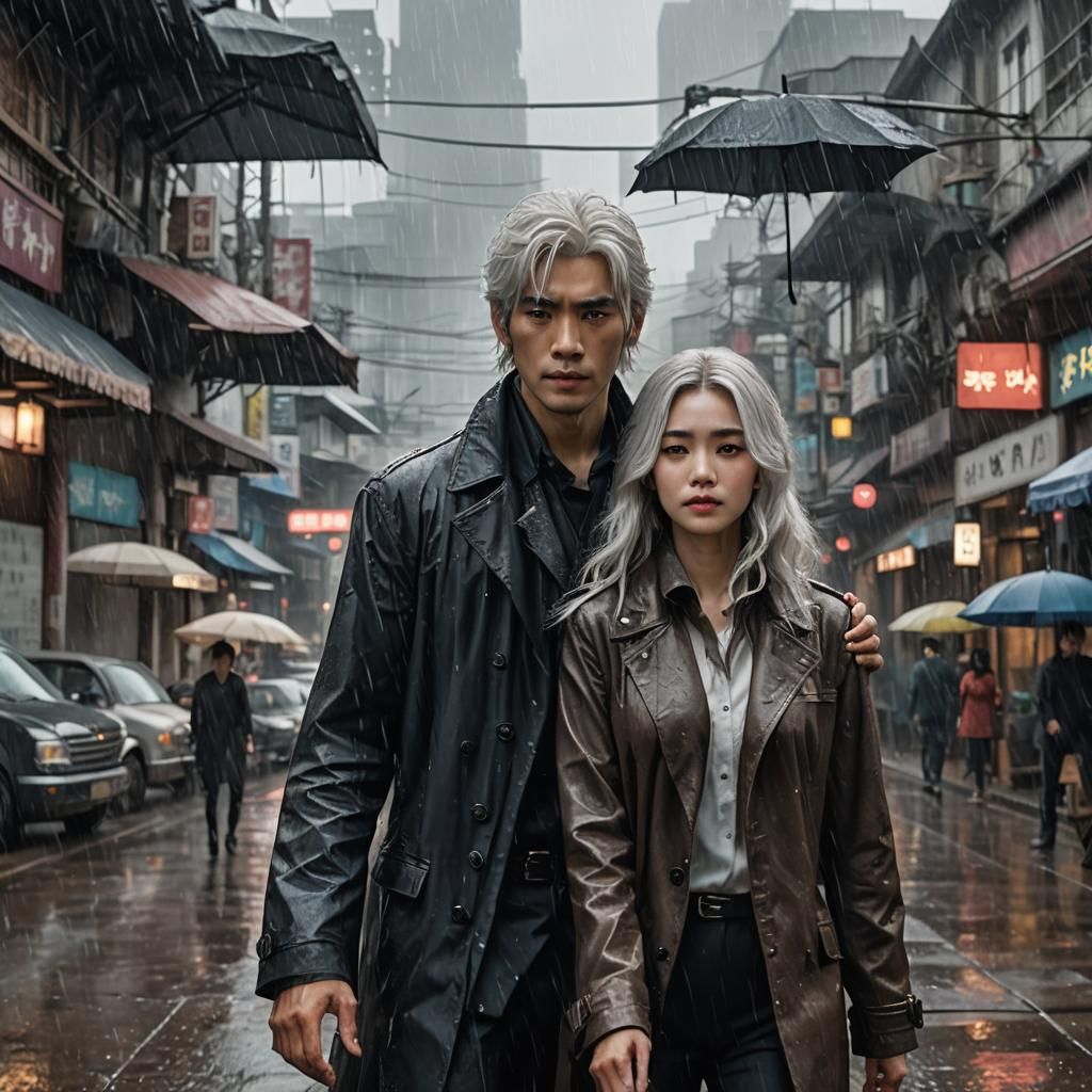 Dramatic Kdrama Scene in the Rain