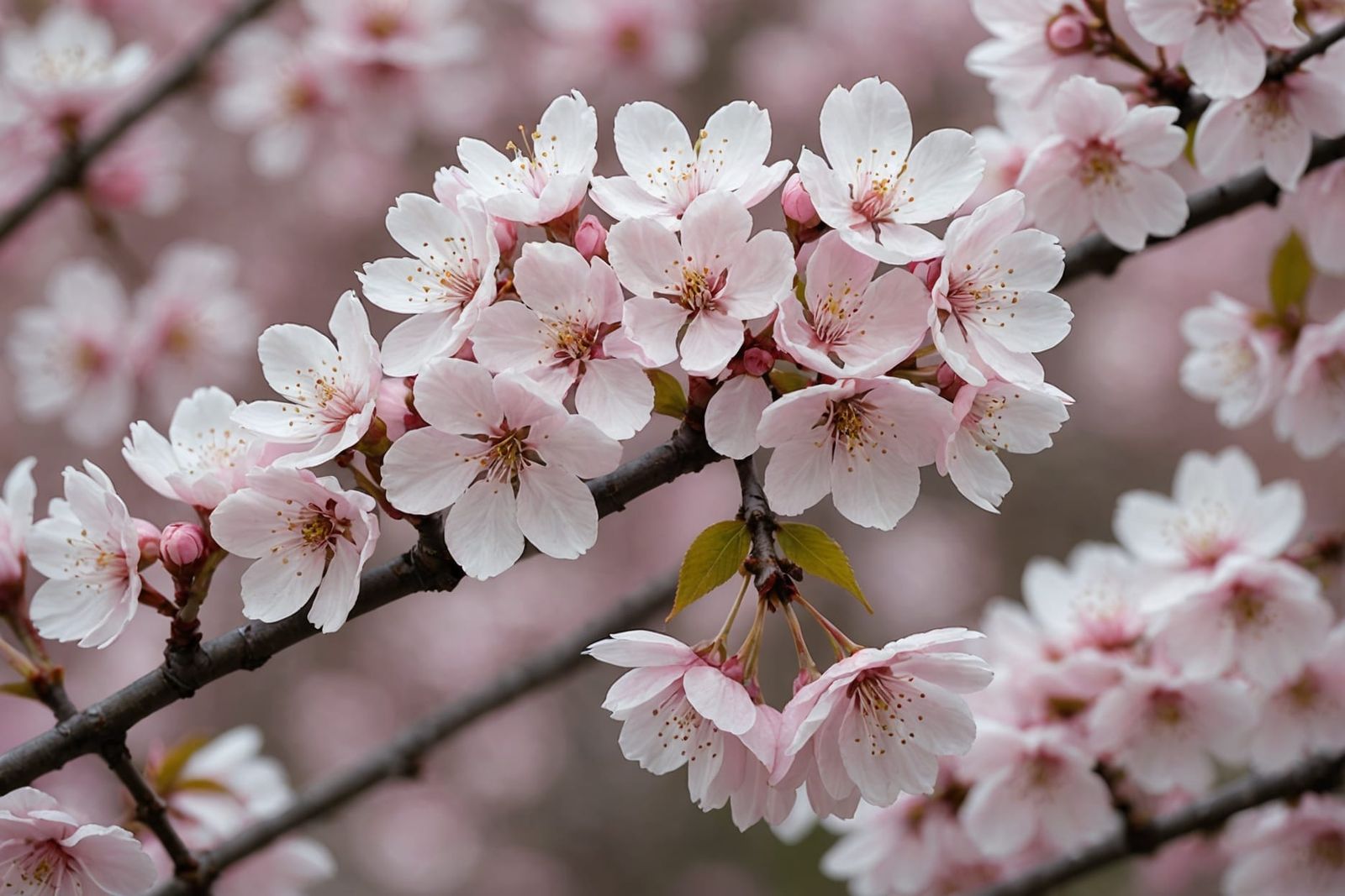 Ethereal Cherry Blossoms in Full Bloom