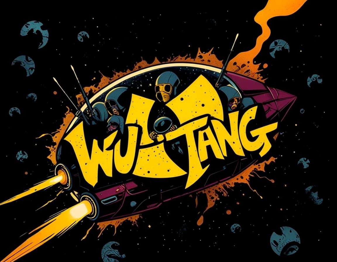 Astronauts in Vibrant Wu-Tang Cosmonaut Suits, Surrounded by...