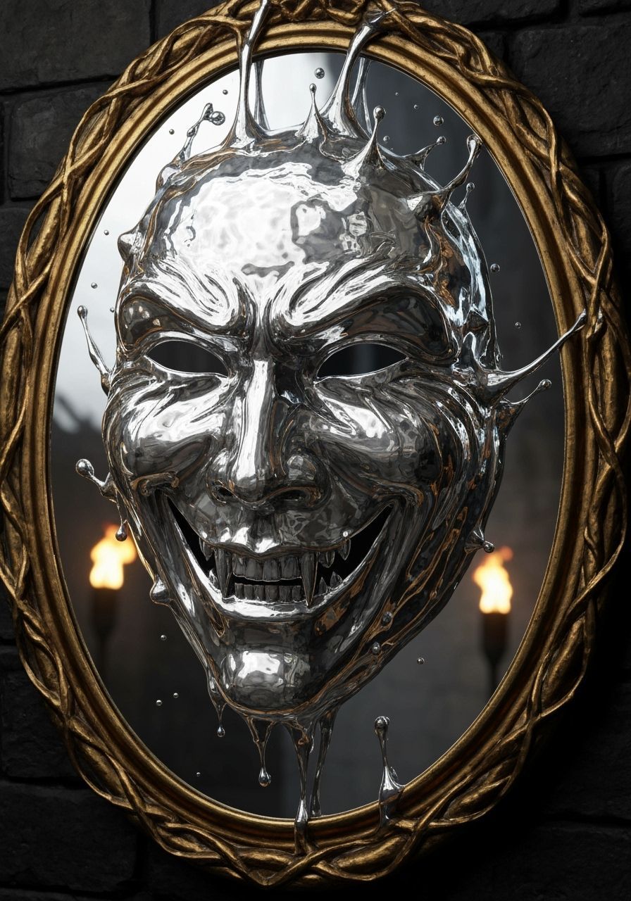 Victorian Mirror Transforms into Sinister Mask