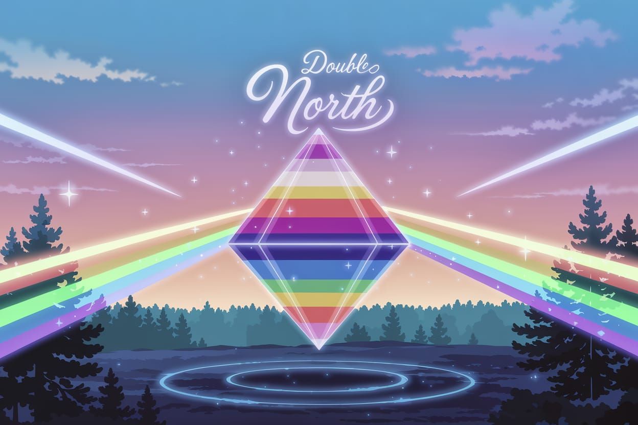 Anime Prism Refracts Light Over Northern Landscape