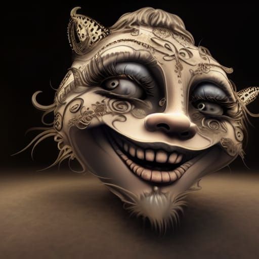 Ominous Caricature of a Creepy Alley Cat