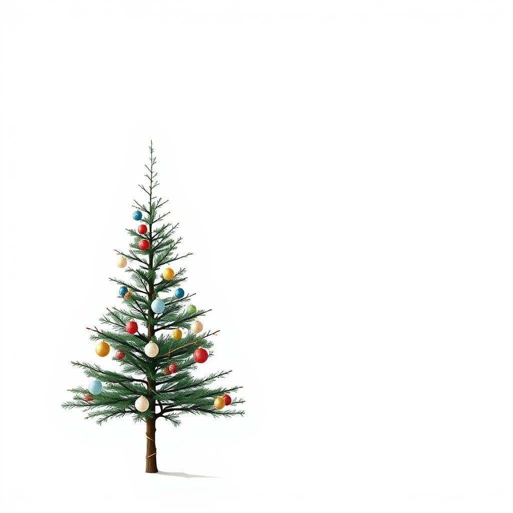 Minimalist Christmas Tree with Elegant Ornaments