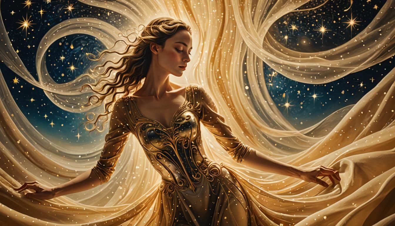 Surreal Light Being in Starry Expanse