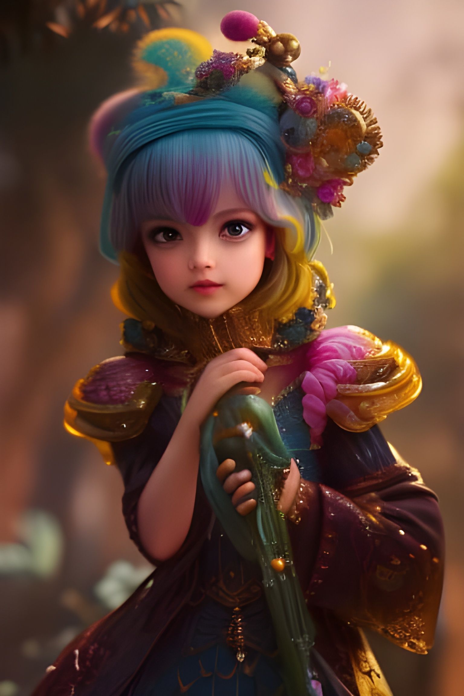 Kawaii Cupcake Portrait with Steampunk Frosting