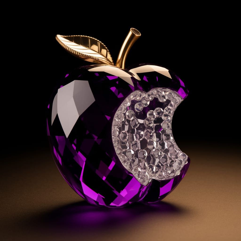 Purple Crystal Apple Illuminated
