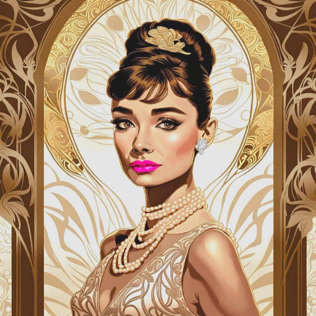 Fashionable Audrey Hepburn in Classic Style