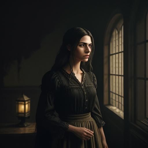 Cinematic Portrait of Portuguese Girl in Darkness