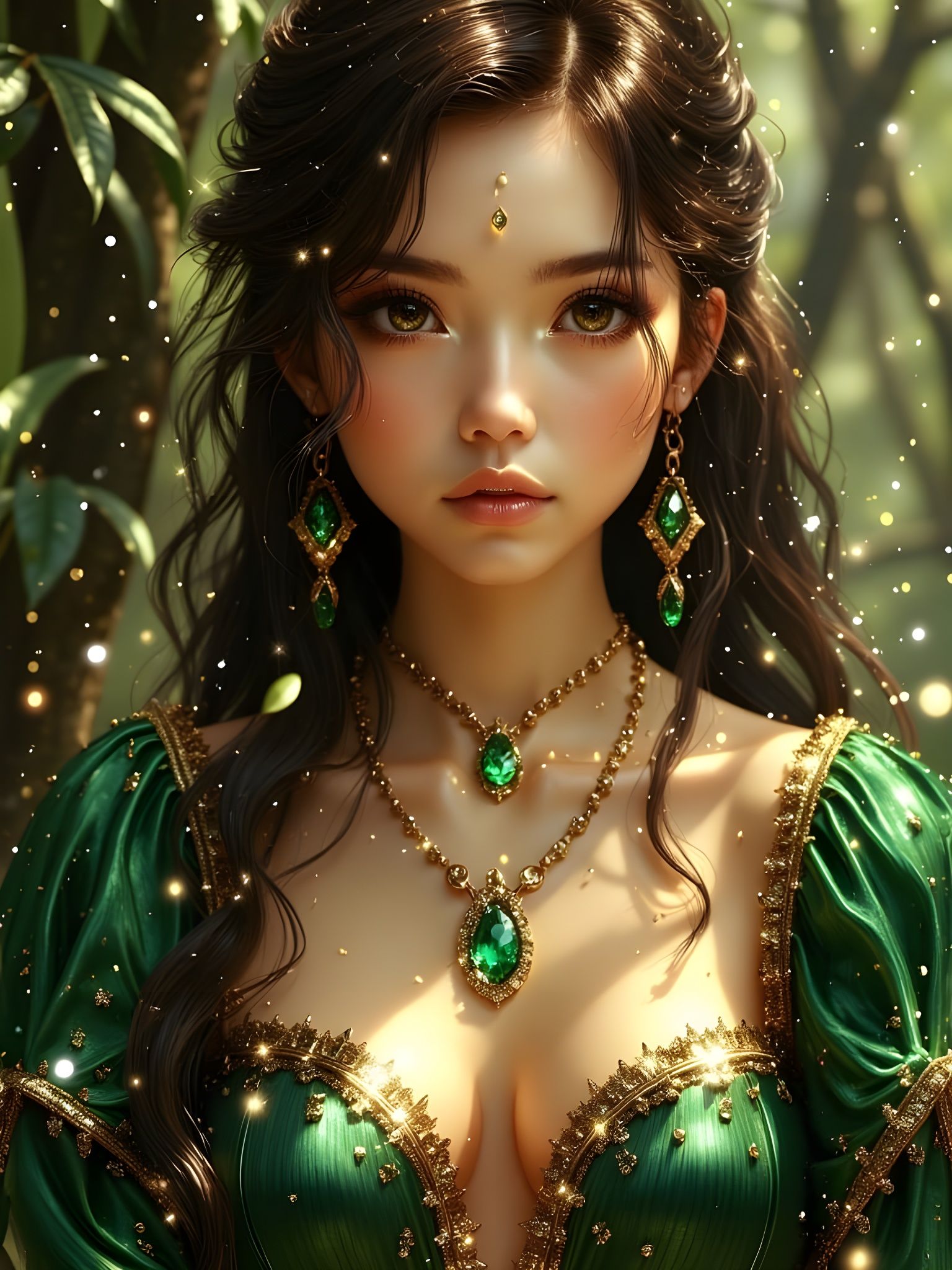 Surreal Norse Goddess Portrait in Intricate Filigree Style