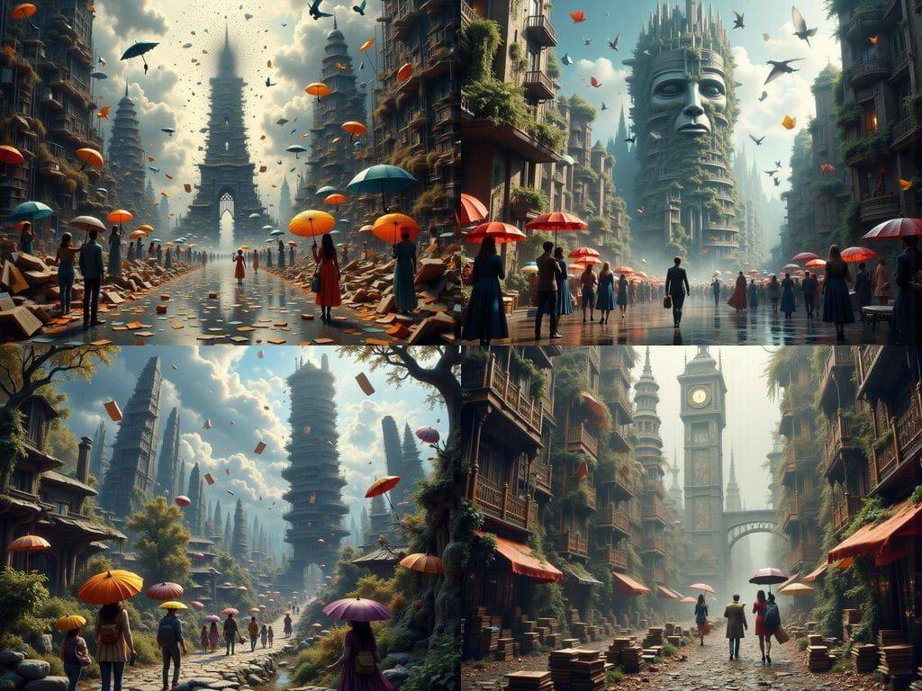 Bookfall: A Whimsical World Where Stories Rain from the Sky