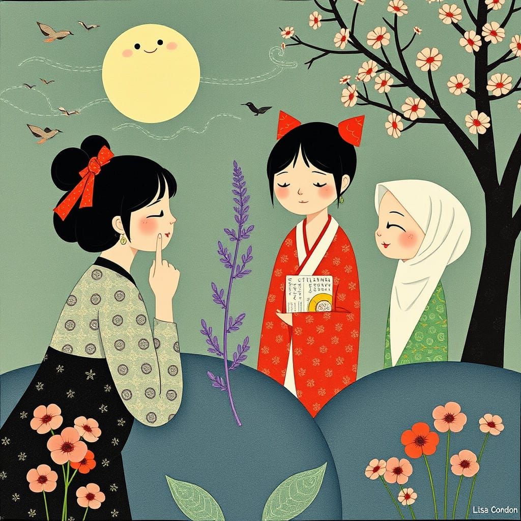 Artists' Collaborative Still Life Composition in Whimsical F...