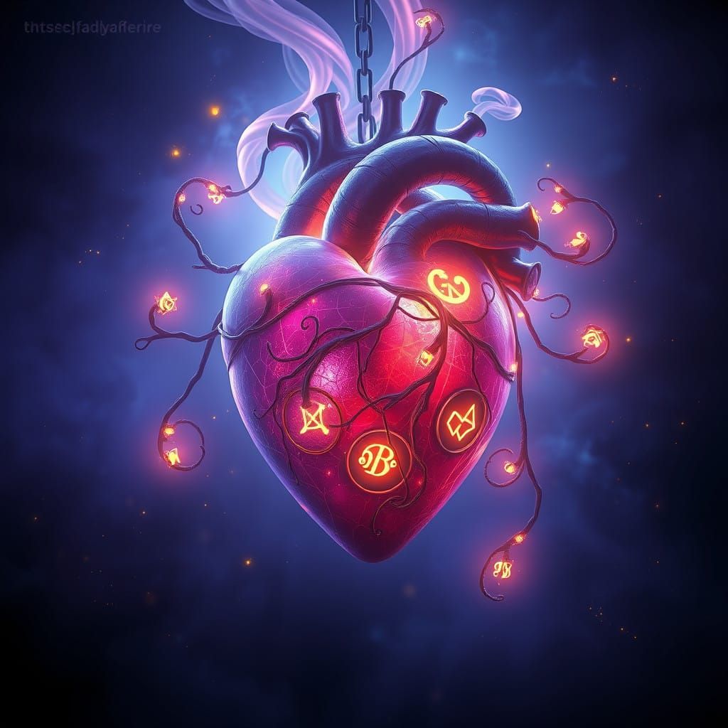 Mystical Heart in Eerie Atmosphere