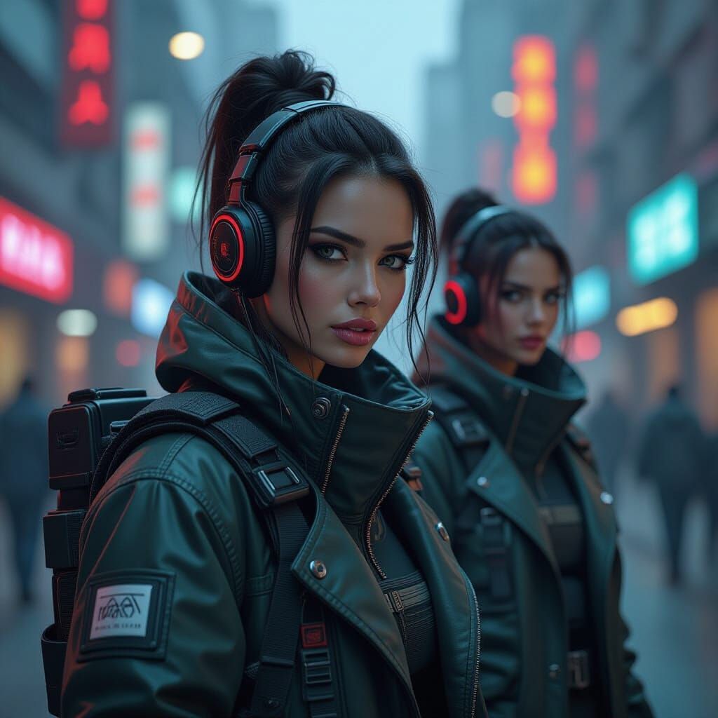 Futuristic Pirates in Gravity-Defying Cyberpunk Style