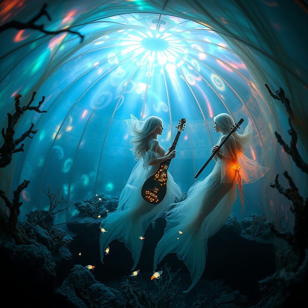 Ethereal Oceanic Dreamscape in Bioluminescent Style