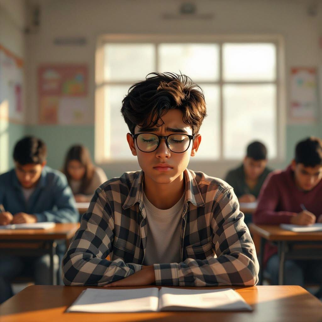 Dejected Student in Coaching Institute: Matte Painting