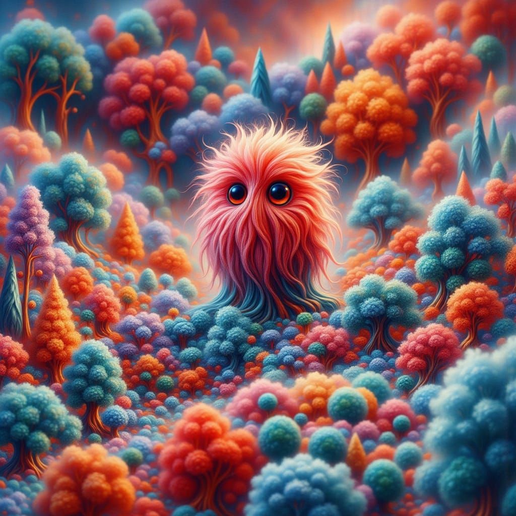 Abstract Digital Art with Twisted Whimsy Style