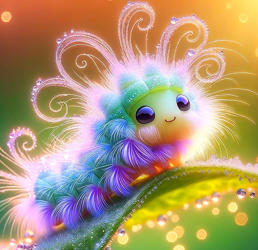 Enchanting Chibi Caterpillar in Macro Photography