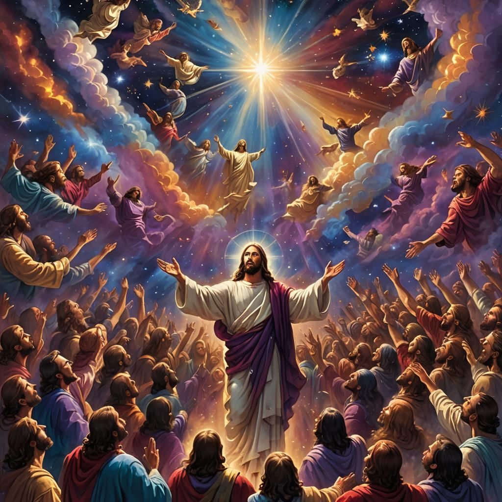 Jesus Ascending: A Fantastical Christian Art Concept