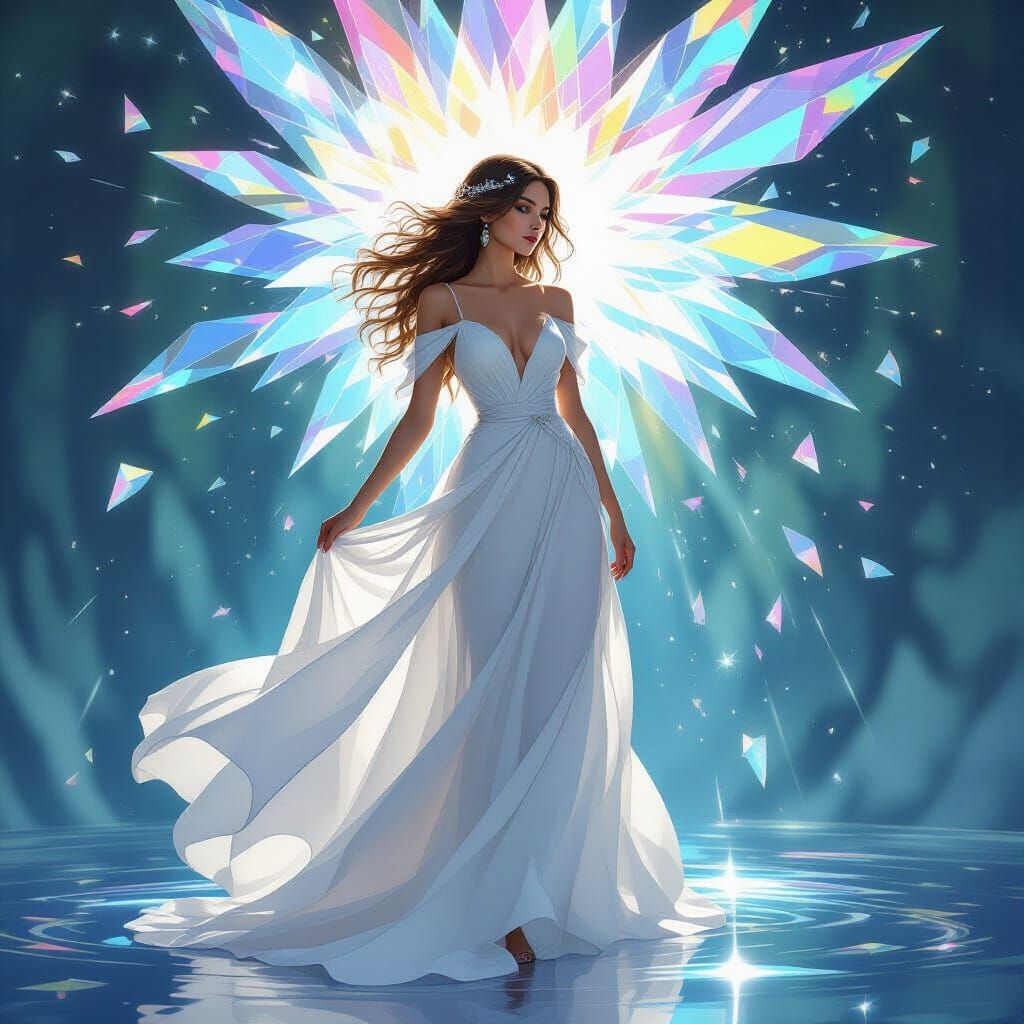 Shimmering Light and a Woman in White