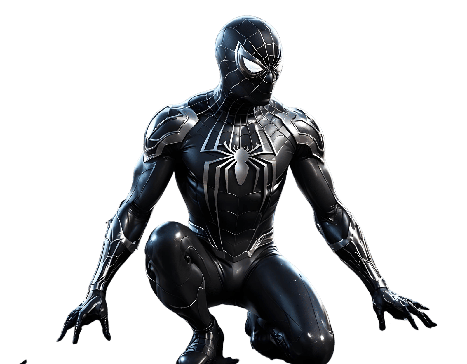 Superhero Spiderman in Futuristic Biomechanical Armor