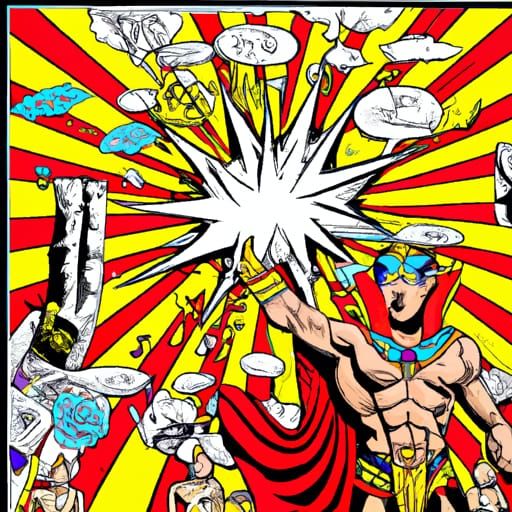 Action-Packed Egyptian Comic Book Art