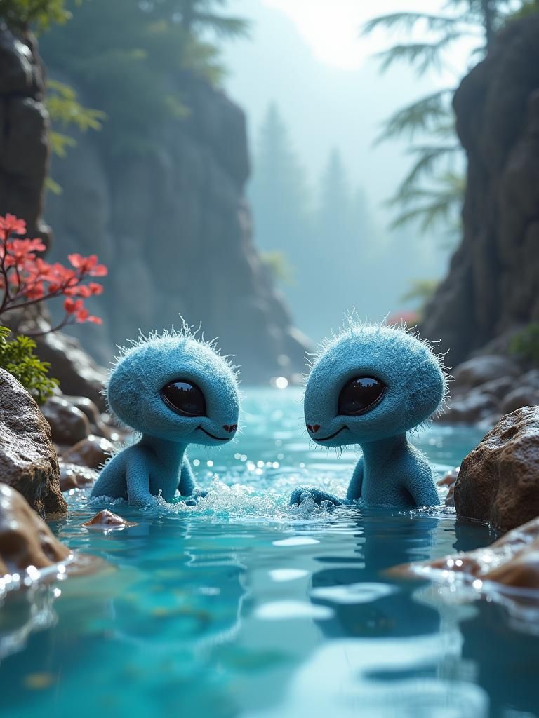 Fuzzy Aliens Relaxing in Superfluid Helium Pool