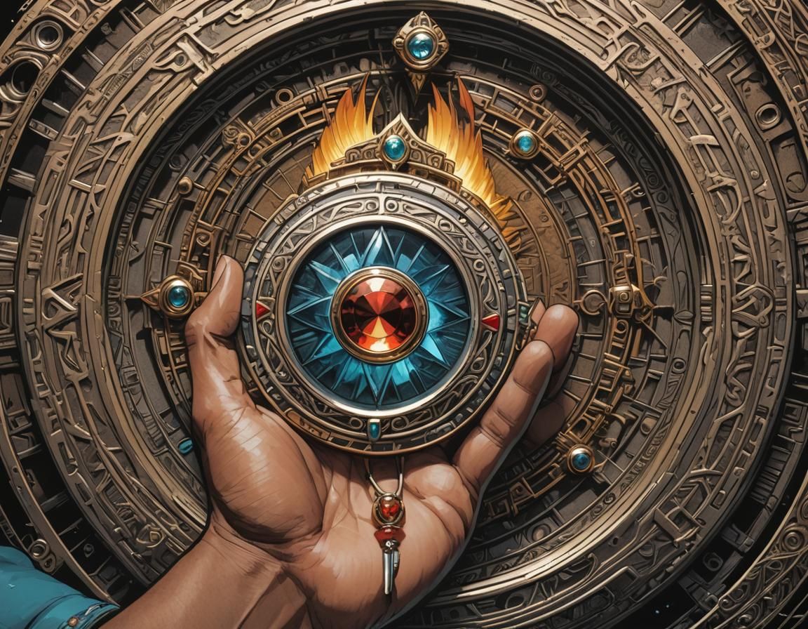 Native American Hand Holding Gem Talisman