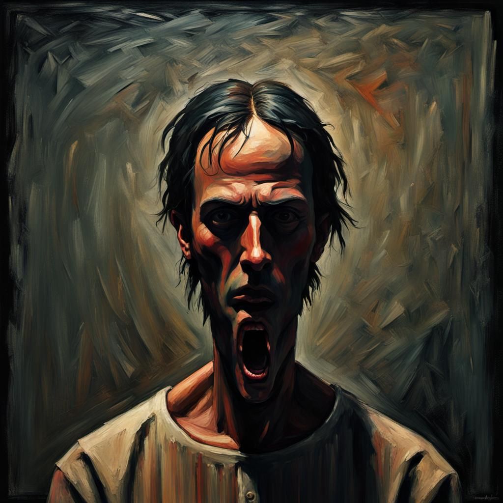 Creepy Faceless Shadow Figure in Gothic Impressionist Style