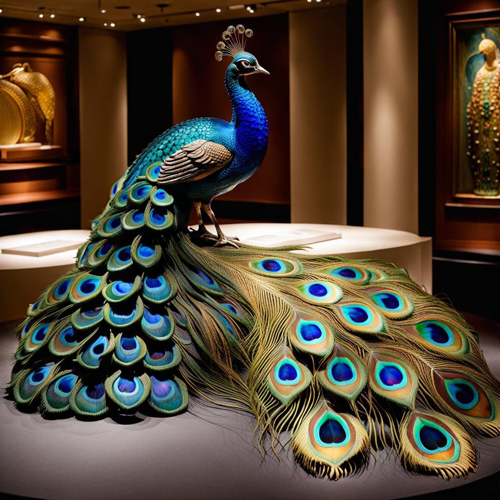a peacock artwork by Louis Comfort Tiffany and Cartier and René Lalique