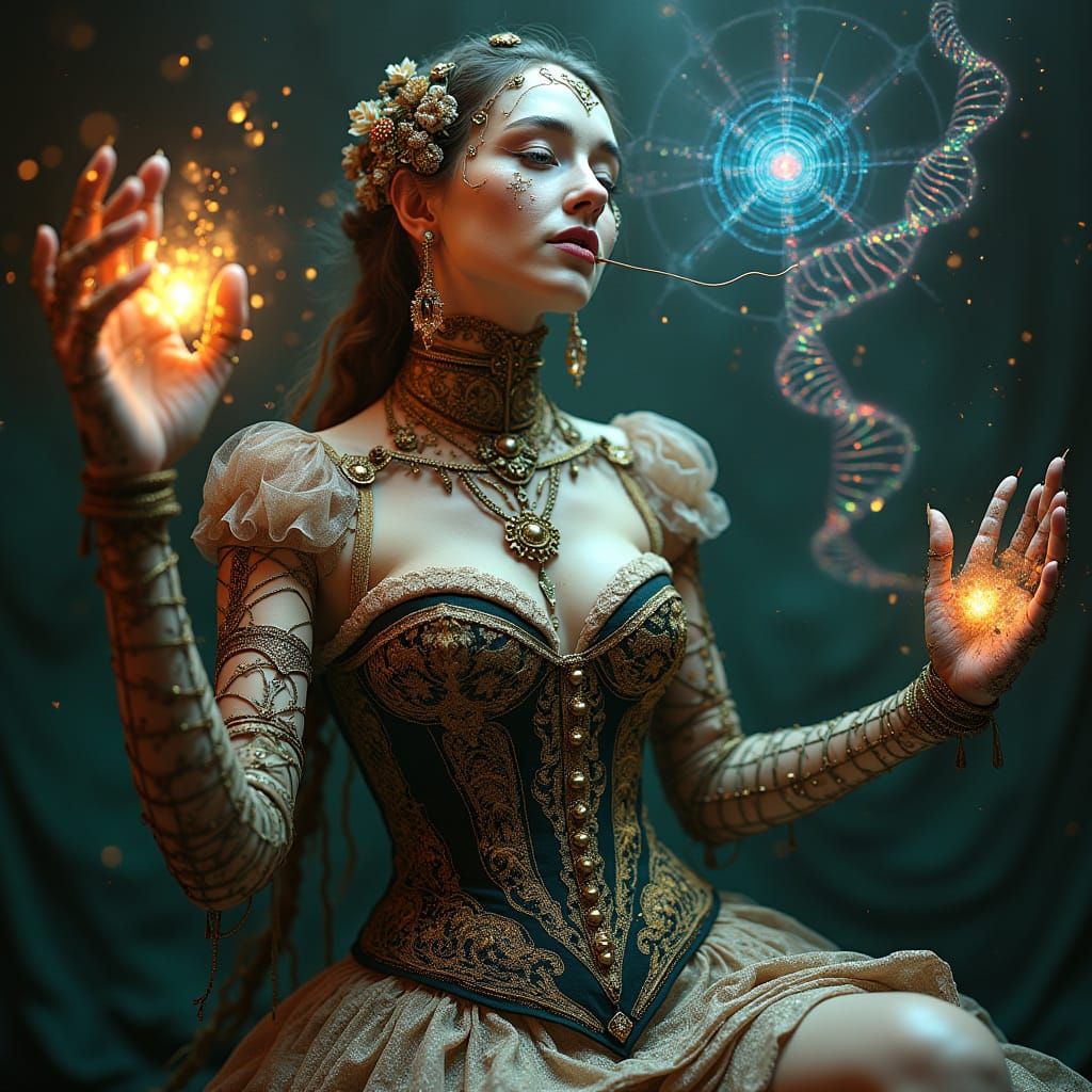 Biopunk Fortune Teller with Cybernetic Auguries