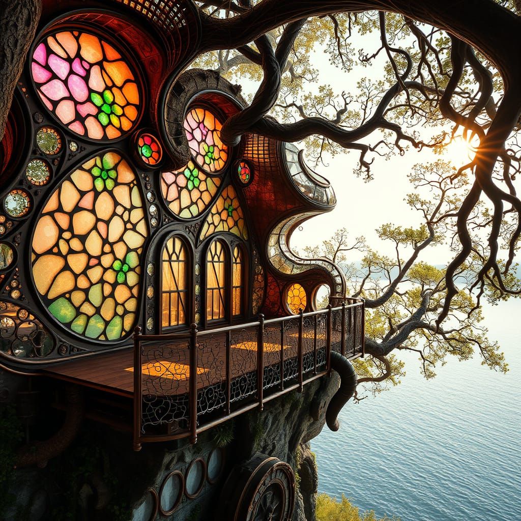 Ethereal Eco-Architecture in Stained Glass Hues