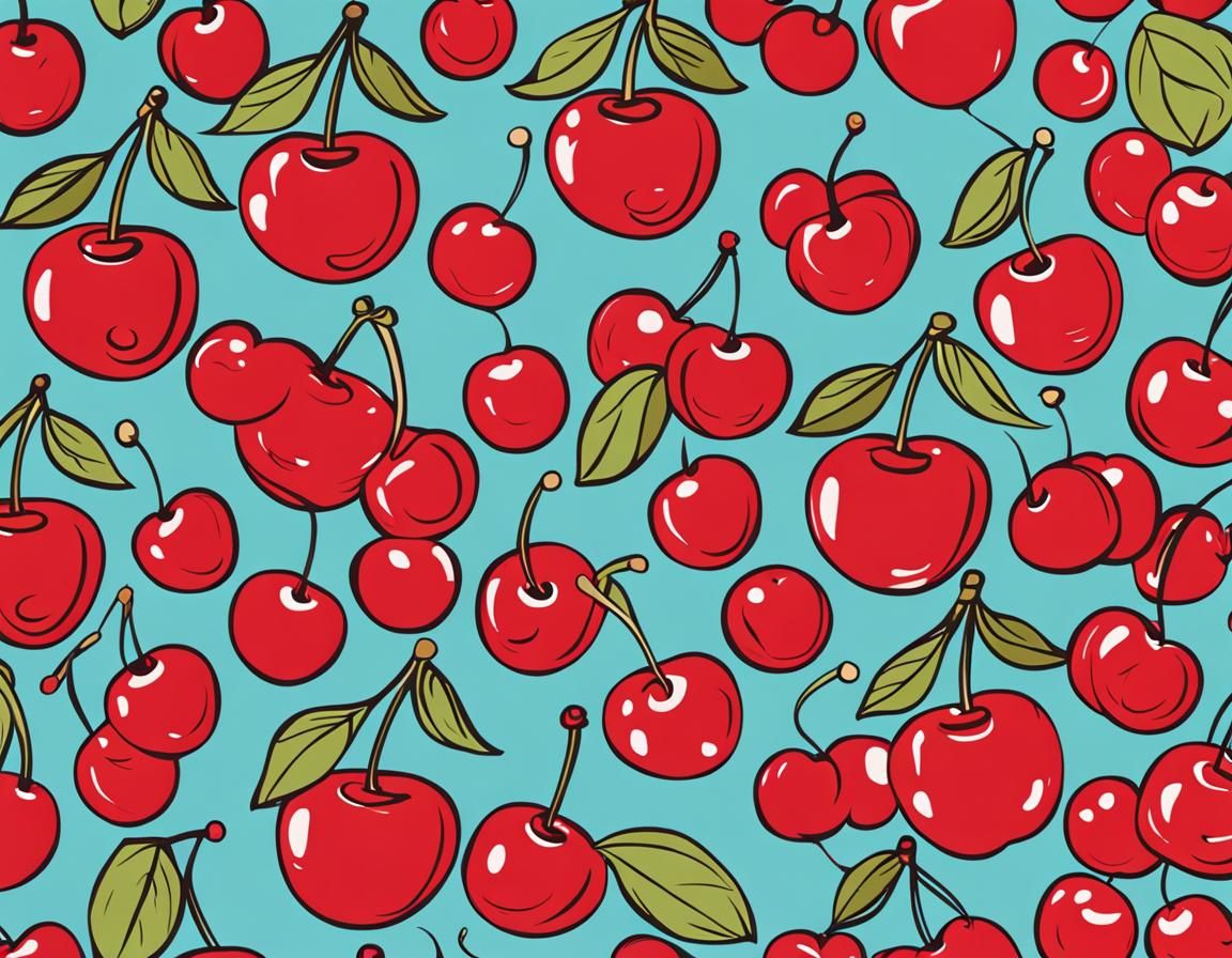 Whimsical Cartoon Cherries with Cute Expressions