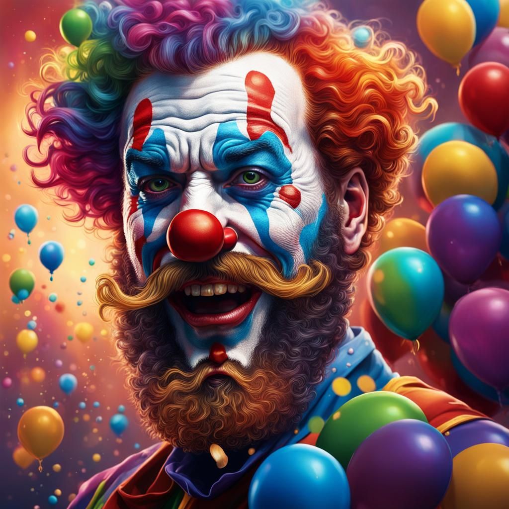 Carnival Clown with Cotton Candy: Splash Art