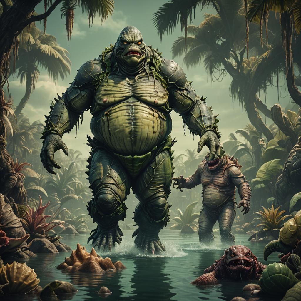 Obese Creature from the Black Lagoon: Matte Painting