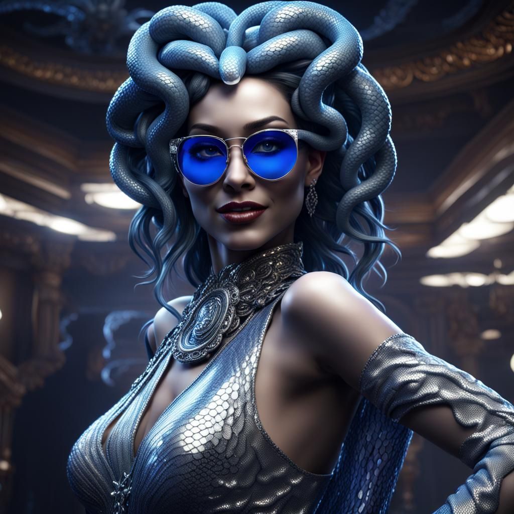 Medusa Enters Nightclub in Dark Fantasy Concept Art