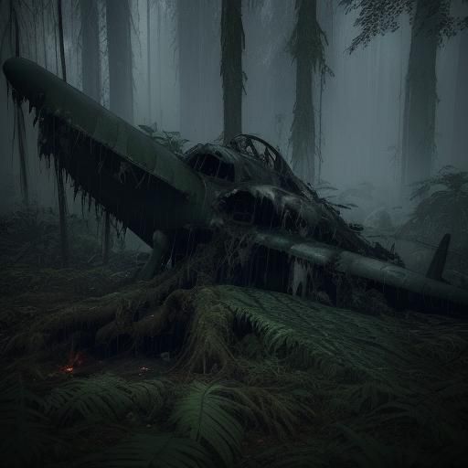 Rainforest Plane Crash in 3D Cinematic Style
