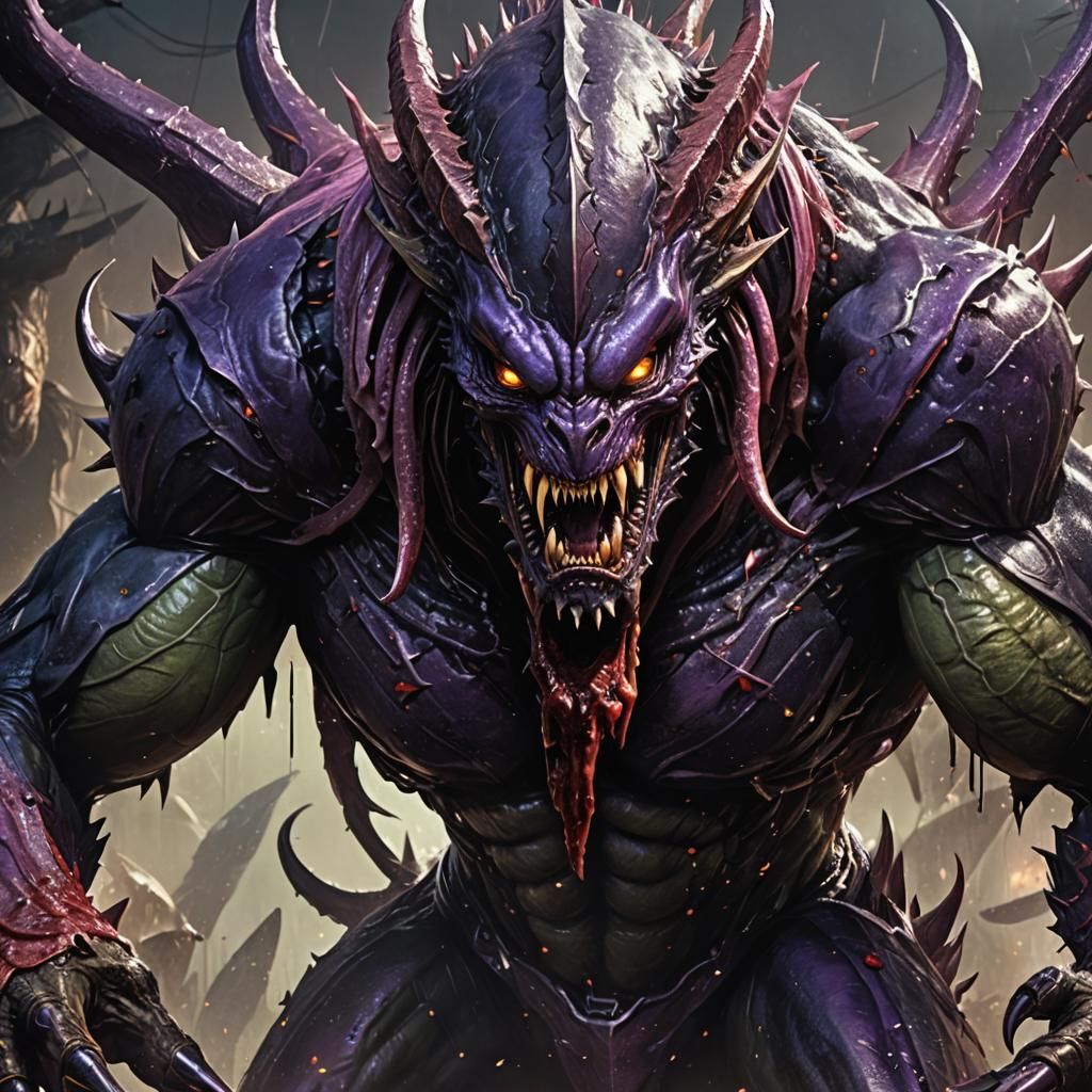 Siegebeast Alien vs Delta Team: Dark Fantasy Art