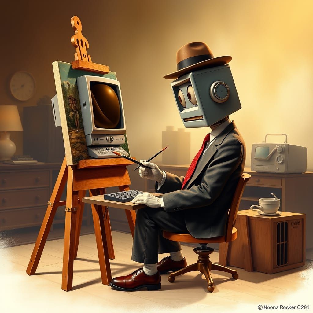 Computer Creates Rockwell-Style Painting with Digital Brush