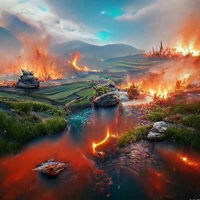 Elemental War: Fire, Water, Earth, and Grass
